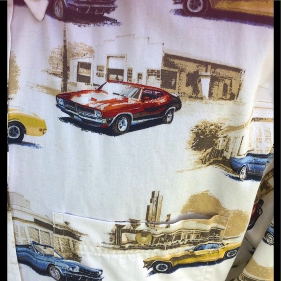 Classic Retro 1960s MUSCLE CARS Print Mens Vintage Shirt - Picture 3 of 4